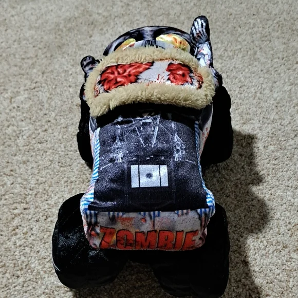 Zombie Monster Truck Plush Toy - Black and Orange - Picture 4 of 5